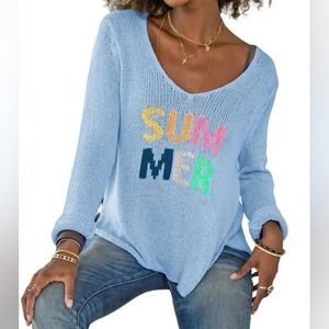 Wooden Ships "SUMMER" Coastal Knit Sweater